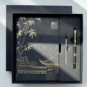Luxury Journal Gift Set w/ Pen – Asian Art Design Notebook. New